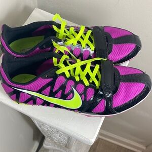 Nike Pink and Black Athletic Shoes with Neon Accents